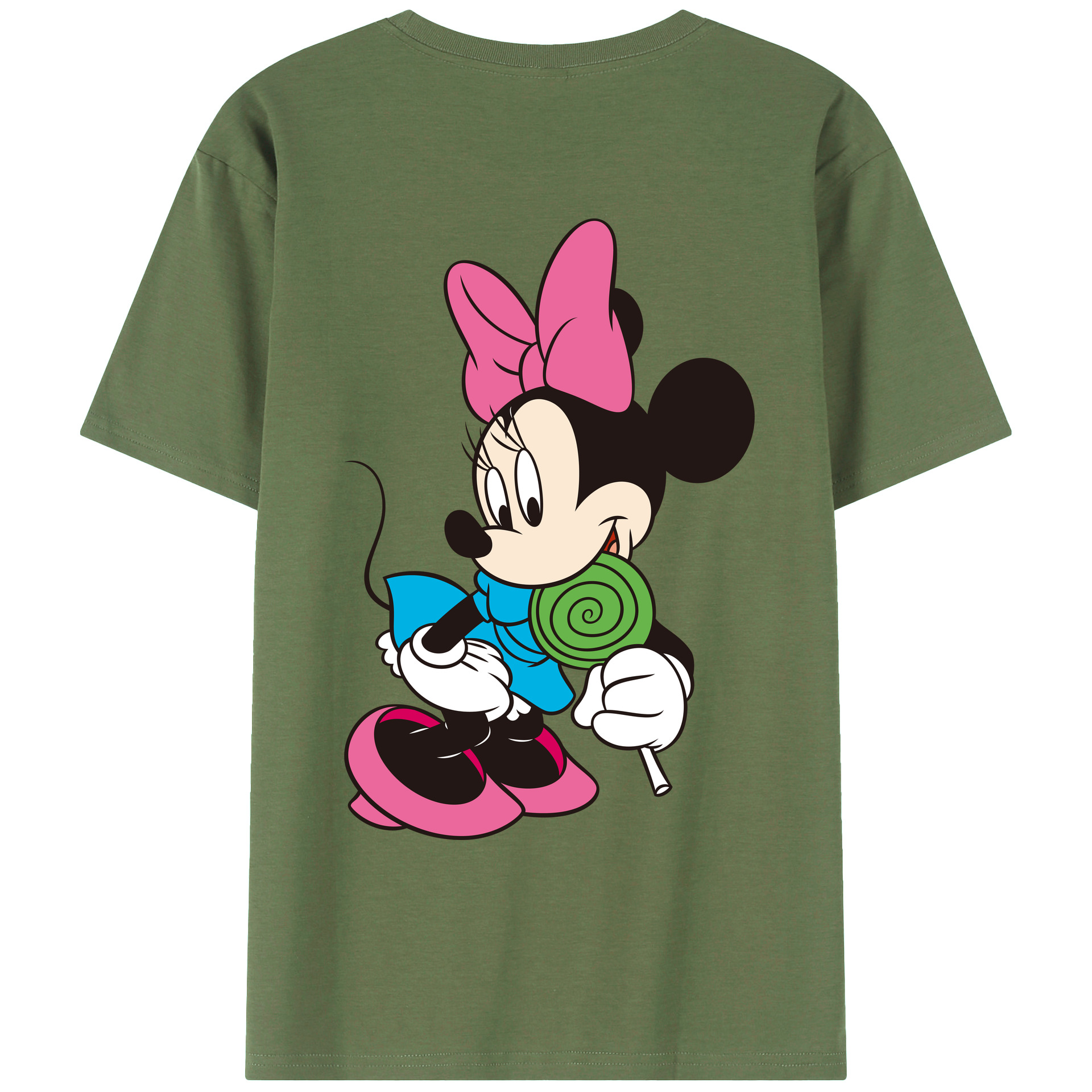 ミッキーマウス Mickey Mouse 綿100％ メンズ半袖Tシャツ（バックプリント） 通気性